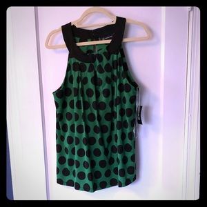Green and Black Polka Dotted Top from INC/Macy’s